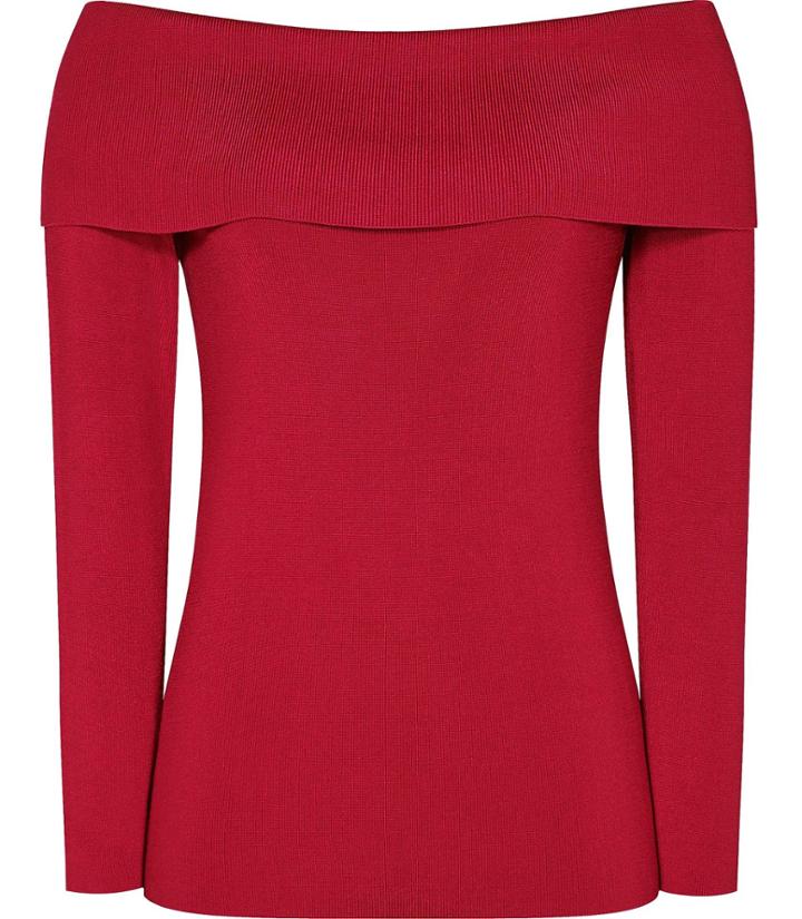 Reiss Ximena - Off-the-shoulder Jumper In Red, Womens, Size Xs