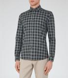 Reiss Saint - Mens Slim Checked Shirt In Green, Size Xs
