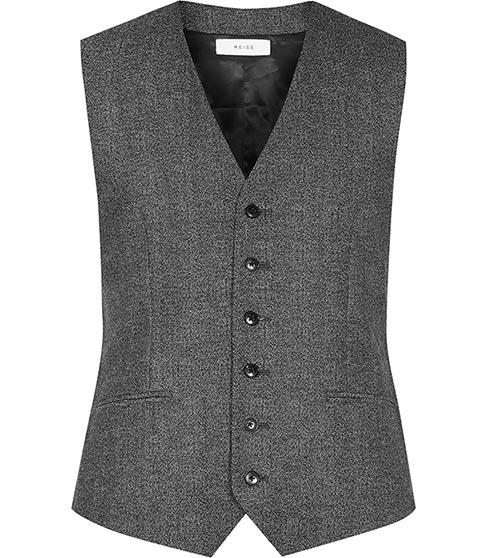 Reiss Morrow W Mottled Wool Waistcoat