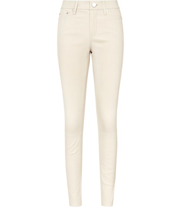 Reiss Dani - Leather Trousers In White, Womens, Size 0