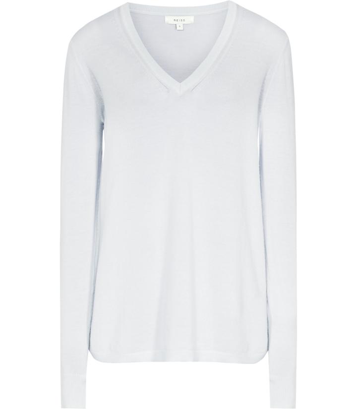Reiss Celia - Womens Merino-wool Jumper In Blue, Size Xs