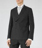 Reiss Welton B - Double-breasted Slim-fit Blazer In Black, Mens, Size 34