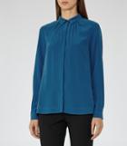 Reiss Charity - Womens Silk Blouse In Blue, Size 6