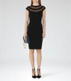 Reiss Karri - Womens Sheer-panel Bodycon Dress In Black, Size 4