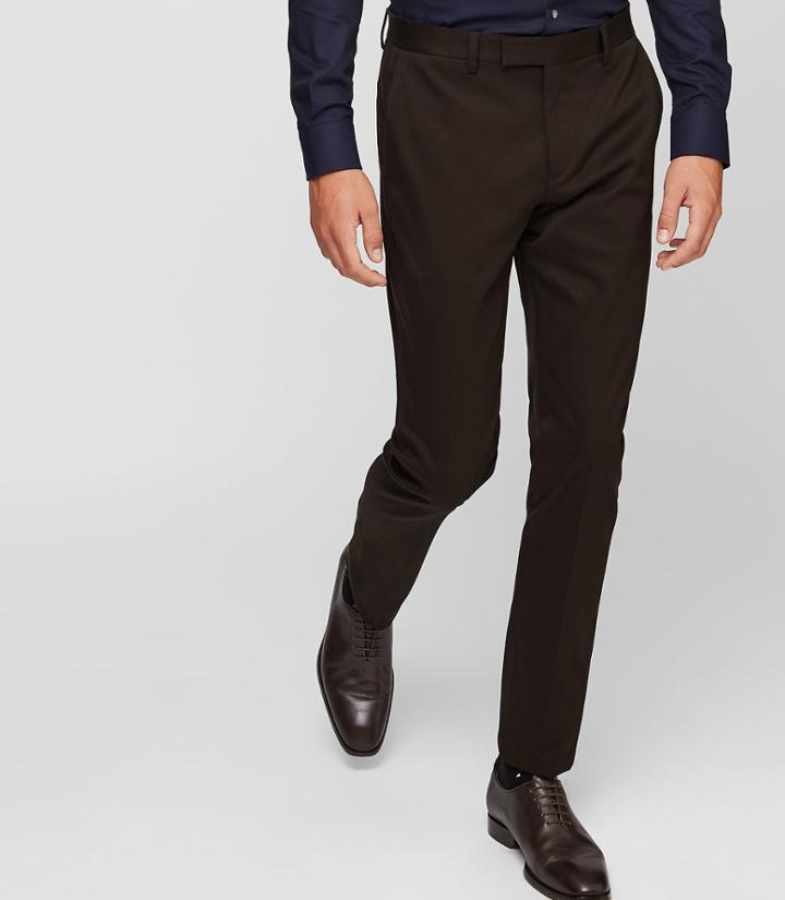 Reiss Ousby - Slim-fit Twill Trousers In Brown, Mens, Size 30