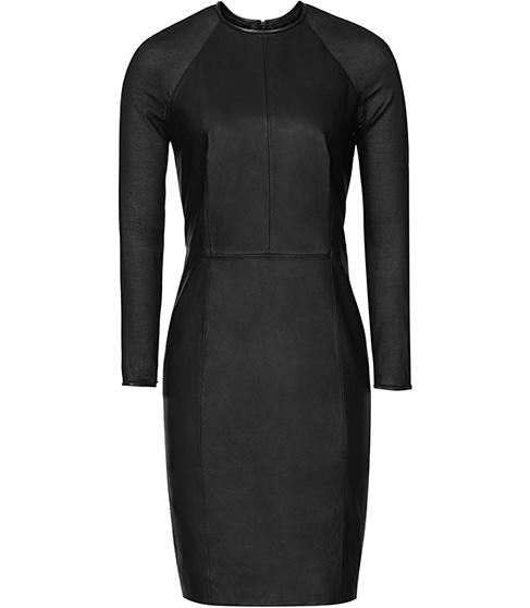 Reiss Elodie Leather And Chiffon Dress