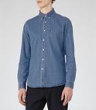 Reiss Garison - Washed Denim Shirt In Blue, Mens, Size S