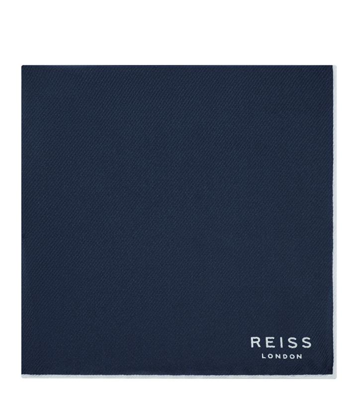 Reiss Moon - Mens Silk Pocket Square In Blue, Size One Size