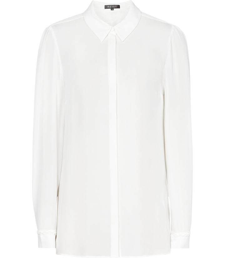 Reiss Fortuna - Womens Silk Shirt In White, Size 4