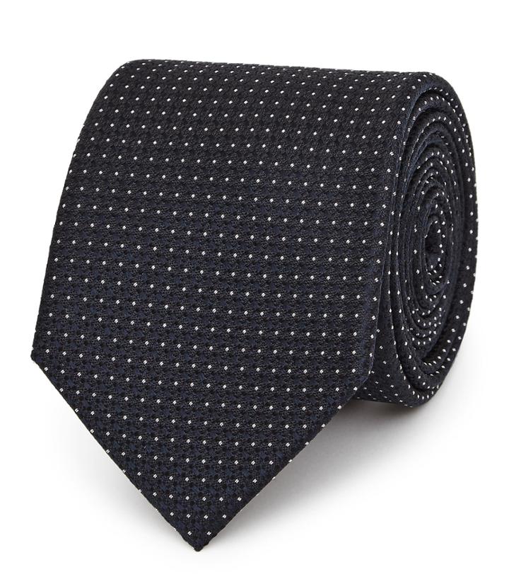 Reiss Liam - Mens Micro Dot Silk Tie In Blue, Size One Size