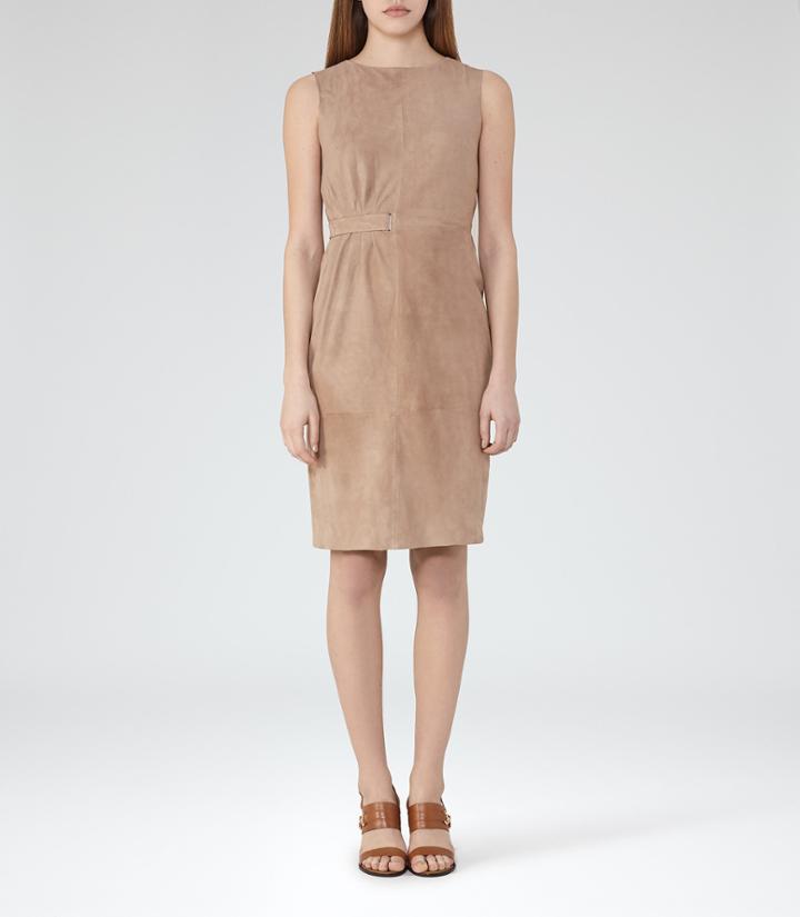 Reiss Bray - Suede Dress In White, Womens, Size 0