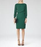 Reiss Simone - Womens Long-sleeved Dress In Green, Size 4