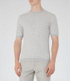 Reiss Marley - Mens Short-sleeved Knitted T-shirt In Grey, Size Xs