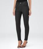 Reiss Helvin Coated - Womens High-rise Skinny Jeans In Black, Size 26