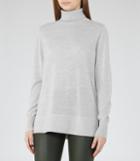 Reiss Jewel - Merino-wool Roll-neck Jumper In Grey, Womens, Size 0