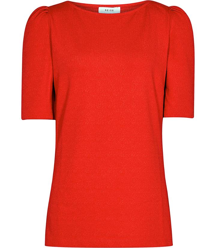 Reiss Lisa - Womens Puff-sleeve Top In Orange, Size Xs