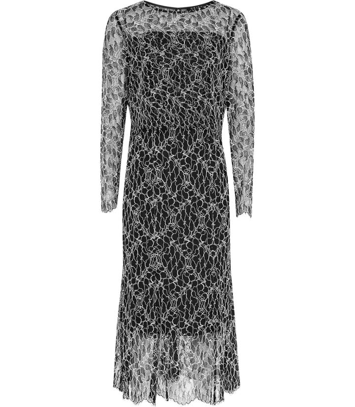 Reiss Maine - Womens Lace Midi Dress In Black, Size 4