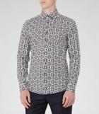 Reiss Merci - Geometric Print Shirt In Blue, Mens, Size S