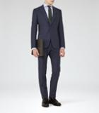 Reiss Venables - Wool Peak Lapel Suit In Blue, Mens, Size 36