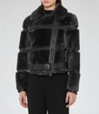 Reiss Ellie - Womens Leather And Shearling Jacket In Purple, Size Xs