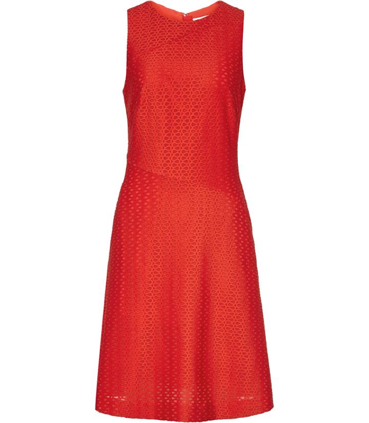 Reiss Magda - Womens Textured Fit And Flare Dress In Orange, Size 4