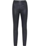 Reiss Vine - Womens Leather Trousers In Blue, Size 4