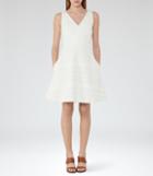 Reiss Daisy - Fit And Flare Dress In White, Womens, Size 0