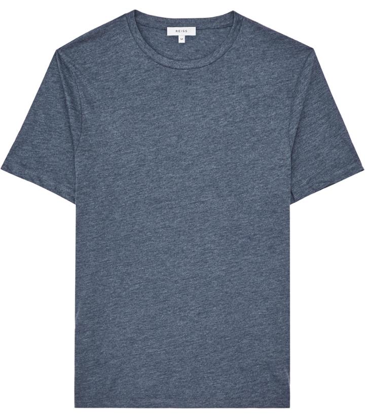 Reiss Bless Marl - Mens Crew Neck T-shirt In Blue, Size Xs