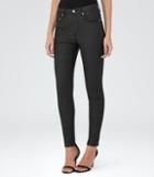 Reiss Helvin Coated - High-rise Skinny Jeans In Black, Womens, Size 24