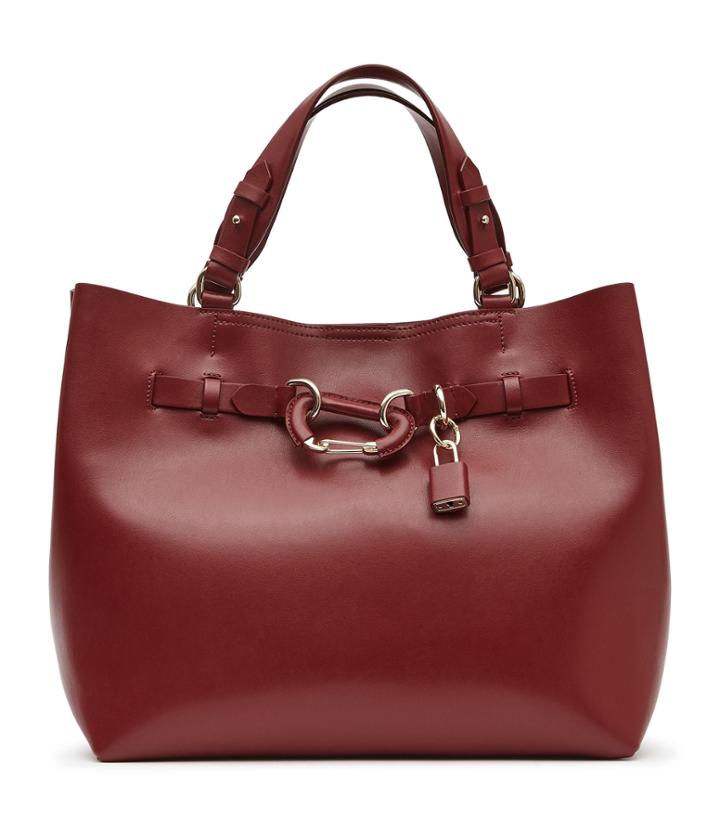 Reiss Bleecker - Structured Leather Tote In Red, Womens