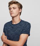 Reiss Jamie - Stripe Crew-neck T-shirt In Blue, Mens, Size S