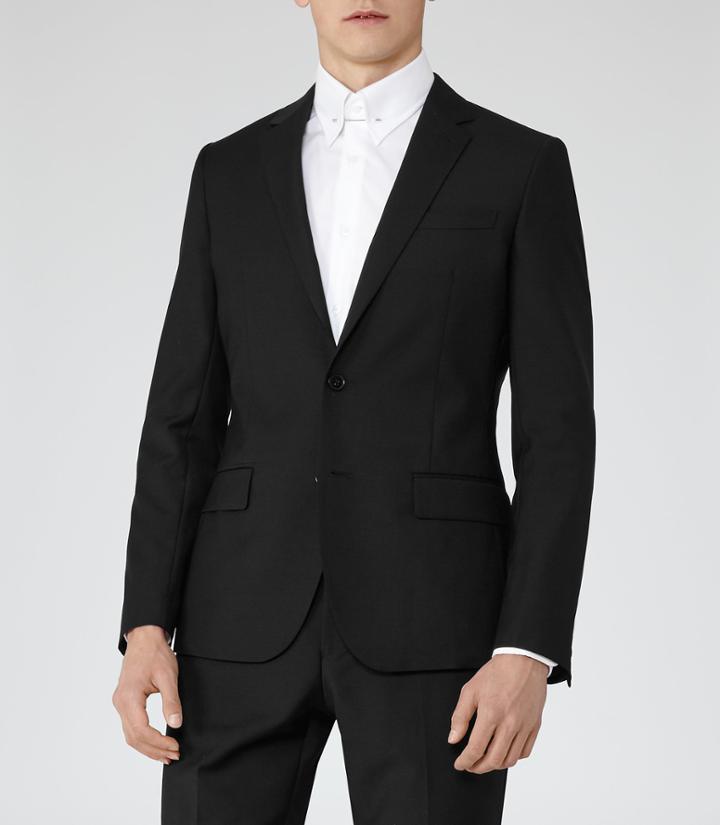 Reiss George B - Mens Slim-fit Blazer In Black, Size 38
