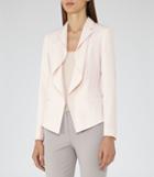 Reiss Sienna - Womens Drape-front Jacket In Ballet Pink, Size 6