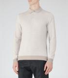 Reiss Cosmic - Mens Contrast Weave Polo Shirt In White, Size Xs