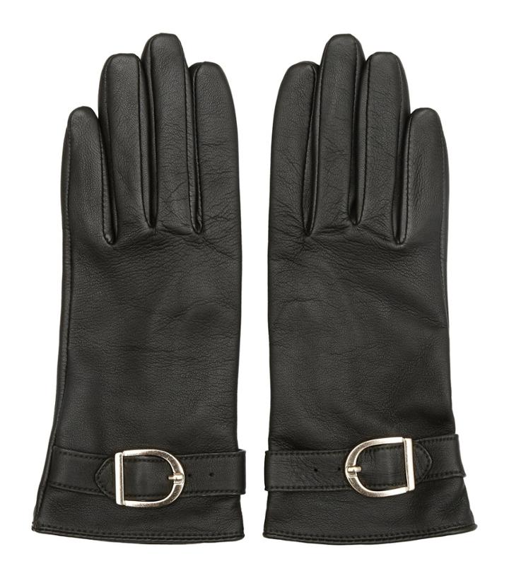 Reiss Albany - Buckle-detail Gloves In Green, Womens, Size M