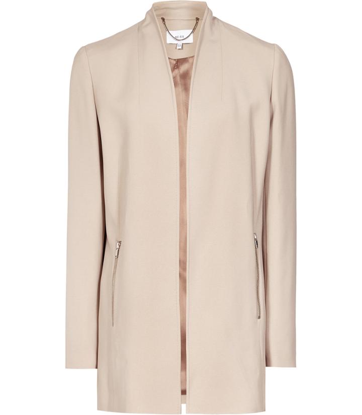 Reiss Joy - Womens Open-front Jacket In Brown, Size 4