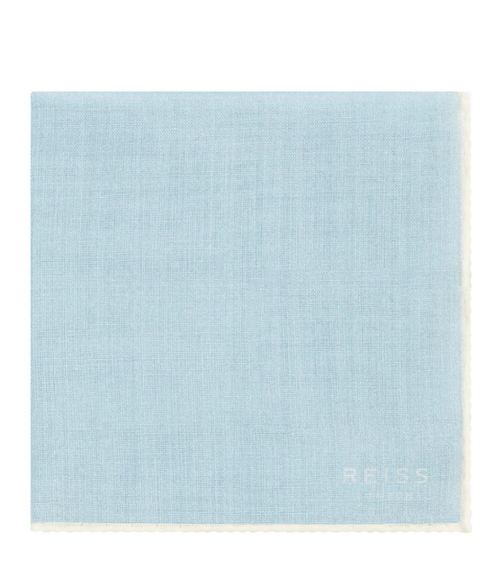 Reiss Wasp - Mens Wool Pocket Square In Blue