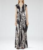 Reiss Lin - Womens Printed Maxi Dress In Black, Size 6