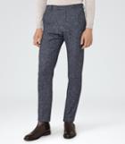 Reiss Turner T - Flecked Slim Trousers In Grey, Mens, Size 28