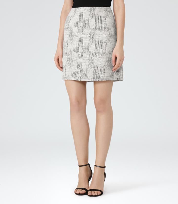 Reiss Vivienne - Womens Jacquard Mini Skirt In Black, Size 4