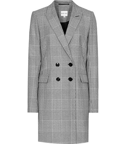 Reiss Vale Checked Longline Jacket
