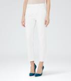 Reiss Raven White - Womens Straight-leg Cropped Jeans In White, Size 24