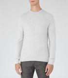 Reiss Hugo - Mens Cable-knit Jumper In Grey, Size S
