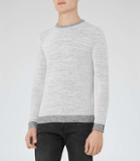 Reiss Roosevelt - Textured Crew-neck Jumper In Grey, Mens, Size S
