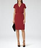 Reiss Dania - Womens V-neck Shift Dress In Red, Size 4