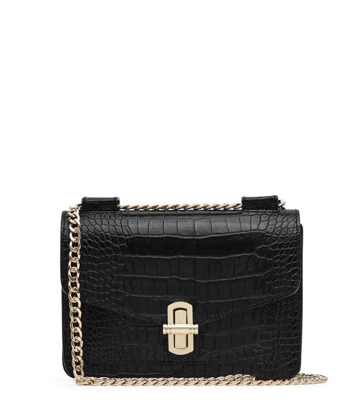 Reiss Elliott - Womens Snake-effect Mini Bag In Black, Size One Size