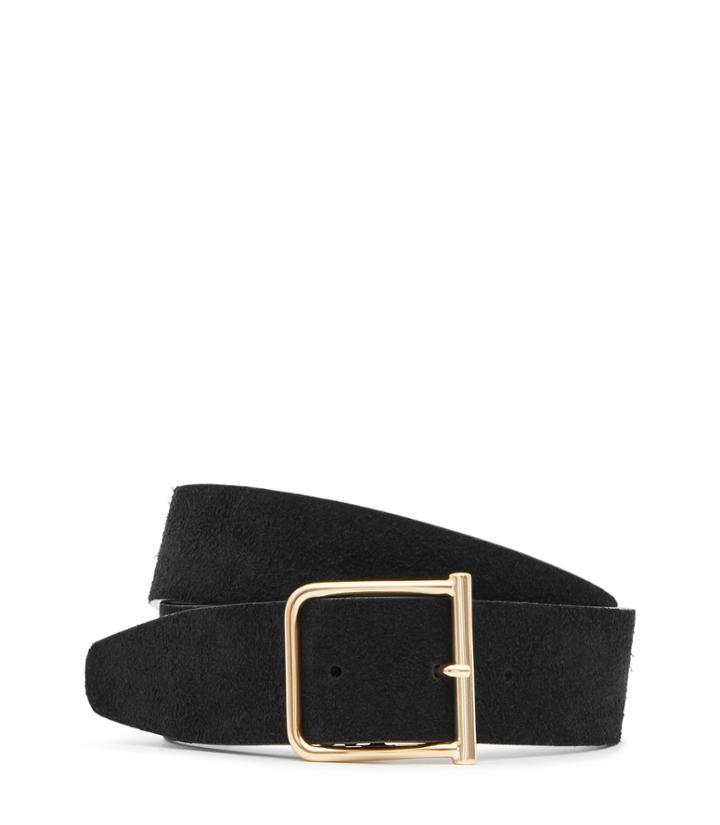 Reiss Otis - Womens Wide Suede Belt In Black, Size Xs