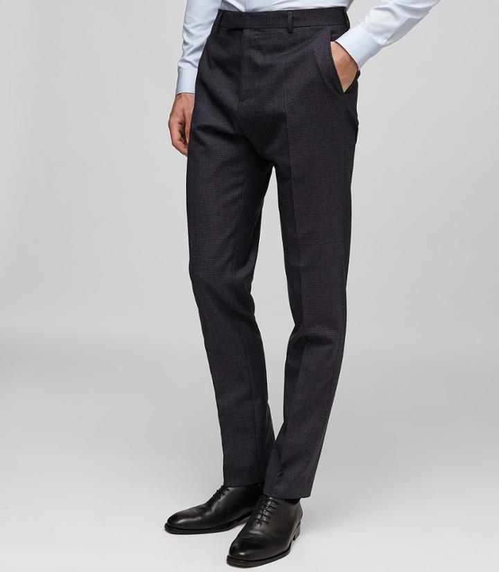 Reiss Denza T - Wool And Silk Trousers In Blue, Mens, Size 30