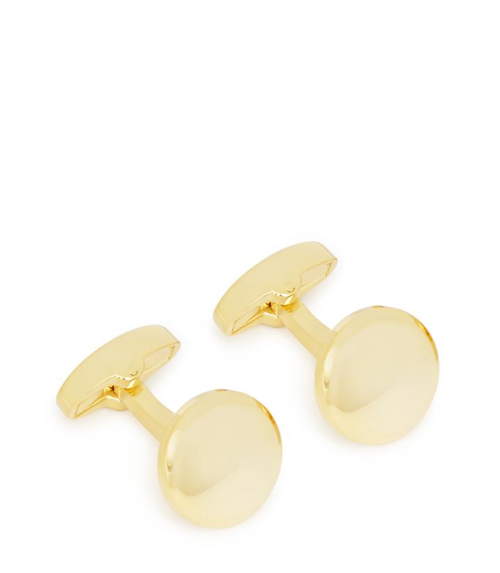 Reiss Bilbao - Mens Dome Cufflinks In Yellow, One Size