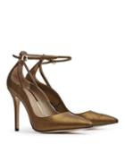 Reiss Leighton Metallic - Womens Ankle-strap Shoes In Brown, Size 4